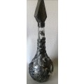 Awesome Embossed metal Glass Decanter