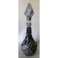 Awesome Embossed metal Glass Decanter
