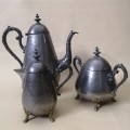 Antique Württembergische Metallwarenfabrik Ornate Silver Plate 1890`s Teaset - Marked WMF