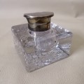 Stunning Vintage Sterling Silver and Crystal Inkwell (Hallmarked) no 1 of 2 on auction now