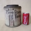 Highly Collectable!! Very Large Vintage Five Roses Tea Tin
