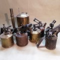 Huge Group of Solid Brass Vintage paraffin Blow Torches