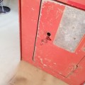 VERY LARGE VINTAGE RED POST OFFICE BOX WITH LOCK AND KEY