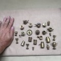LARGE COLLECTION OF BRASS MINIATURE PRINTERS TRAY ITEMS