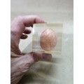 SEMI PRECIOUS STONE EGG ENCASED IN ACRYLIC GLASS PAPER WEIGHT 1 OF 6