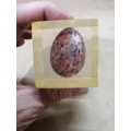 SEMI PRECIOUS STONE EGG ENCASED IN ACRYLIC GLASS PAPER WEIGHT 3 OF 6