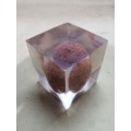 SEMI PRECIOUS STONE EGG ENCASED IN ACRYLIC GLASS PAPER WEIGHT 5 OF 6