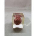 SEMI PRECIOUS STONE EGG ENCASED IN ACRYLIC GLASS PAPER WEIGHT 6 OF 6