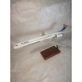 VERY LARGE MD-80 / DELTA AIRLINES RESIN AIRCRAFT ON DISPLAY STAND