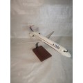 VERY LARGE MD-80 / DELTA AIRLINES RESIN AIRCRAFT ON DISPLAY STAND