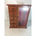 Large Vintage Solid Wood Jewelry Armoire 1 of 2