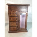 Large Vintage Solid Wood Jewelry Armoire 2 of 2