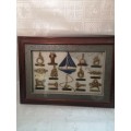 Vintage Nautical Framed Wood Shadow Box Knots Boat Sailors Wall Art