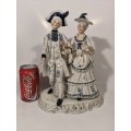 Dresden-like Courting Couple figurine  in period Victorian dress. Attributed Taiwan