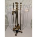 Made in England Antique Fireplace Solid Brass 4Pcs Tools Set with Stand - 600mm