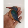 RARE FEATHERS OF KNYSNA LIMITED EDITION COMPOSITE MATERIAL HAND PAINTED MALACHITE KINGFISHER