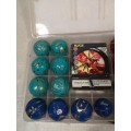 COMPLETE BAKUGAN - BATTLE BRAWLERS - COMBAT POWER CASE WITH 18 BALLS AND 18 MAGNET CARDS