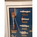 Large Framed Nautical Shaddow Box with Sailor`s Knots and Rigging 460mm x 590mm