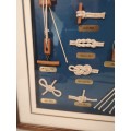 Large Framed Nautical Shaddow Box with Sailor`s Knots and Rigging 460mm x 590mm