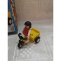 Vintage 1980`s  Playmobil 3359 - Girl and Tricycle with Box