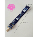 Cross Body Bag strap - Blue and white snowflakes design - Single sided with wording on inner