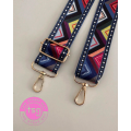 Cross Body Bag strap - Geometric multi-colour triangles design