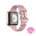 Watch Band compatible with Apple watch 42mm to 49mm Laser Cut Floral Design