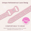 Snowflake Pattern Hollowed Out Watch Band compatible with Apple watch 42mm to 49mm - Iight pink