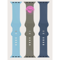 Pastel grey Soft Silicone Watch Band compatible with Apple watch 38 to 41mm