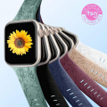 Navy blue Floral engraved Watch Band compatible with Apple watch 38 - 41mm