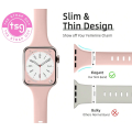 Slim Cream Soft Silicone Watch Band compatible with Apple watch 38 to 41mm
