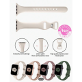 Thin Watch Band compatible with Apple watch 42mm to 45mm silicone - cream