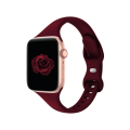 Thin Watch Band compatible with Apple watch 42mm to 45mm silicone - Burgundy