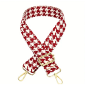 Burgundy and White Houndstooth Bag strap