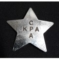 Vintage C.P.A. / K.P.A.  Cape Provincial Traffic Control Badge   Size:  62mm   A93