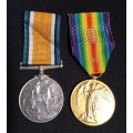 WW1 - WAR MEDAL and VICTORY MEDAL SJT. N.C.J. CARY  S.A.M.C.   ZZ2