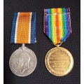 WW1 - WAR MEDAL and VICTORY MEDAL PTE. J.C. BECKETT 6 S.A.I.            ZZ5