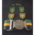 5 SA. Infantry Battalion Stable Belt / Shoulder Flashes and (Cloth Badges!!! VERY HARD TO FIND)  RR9