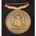SADF - FULL SIZE DE WET (10 YEAR) SERVICE MEDAL NUMBERED 22091