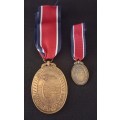 John Chard Medal Full Size Numbered 14913 + Miniature  ` ONE BID FOR BOTH `