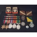 Medal Group and South Africa Medal ( ZULU Medal ) With Insignia From Two Family Members
