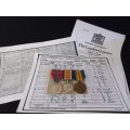 WW1 Trio Medal Group To 920229 GNR. H.E. COMPER. R.A. ( Awarded The IMPERIAL SERVICE MEDAL )