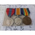 WW1 Trio Medal Group To 920229 GNR. H.E. COMPER. R.A. ( Awarded The IMPERIAL SERVICE MEDAL )