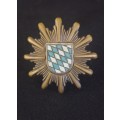 German Police Bavaria Bayern Cap Badge    ( Blue and White Enameled )           X20