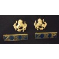 Zimbabwe Police Badges And Zimbabwe Republic Shoulder Titles           X39
