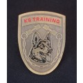 K9 Training Centre Badge   ( Note Pin Repaired )      Size: 52 x 39mm      X163