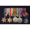 WW2 Miniature Medal Group Of Five Medals  ( With 8TH Army Clasp )    NOTE Condition           M5