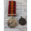 Boer War -  QSA Medal Awarded To:  21154 TPR. W. DEAN 27TH COY IMP. YEO + U.D.F Medal        No.12