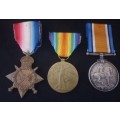 WW1 Medal Trio Awarded To: BURG. L.C. RADLEY                                No.12