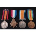 A Queen`s South Africa and WWI Medal Group Of Four Awarded To SERGT: J.B. GREWAR   No.57